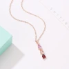 Kashi's new zircon two-piece set for export, European and American style, electroplated rose gold jewelry, bride necklace, earrings wholesale Specification image